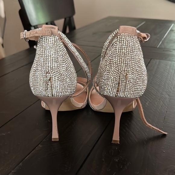 Chelsea & Violet Cream Heels with Crystal Embellishments - Picture 5 of 5